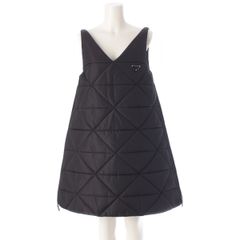 プラダ 22AW Re-Nylon トライアングルロゴ キルティング ワンピース ドレス 230663 ブラック 36【中古】