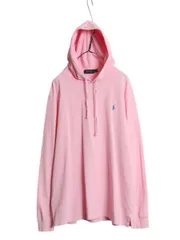 【お得なクーポン配布中!】 ポロ ラルフローレン 鹿の子 フード パーカー メンズ XL フード付き ポロシャツ 長袖 Tシャツ ロンT プルオーバー カットソー ワンポイント