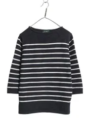 【お得なクーポン配布中!】 90s ローレン ラルフローレン ロールネック ボーダー ニット セーター レディース L オールド ポロ 7分袖 長袖ニット カットソー ゆったり