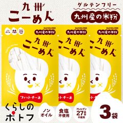 米粉麺 グルテンフリー 九州こーめん フィットチーネ 3袋 アレルゲン27品目不使用 平麺