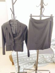COMME CA ISM カシミヤ ブラックフォーマル スーツ Мサイズ スカートスーツ コムサイズム レディース