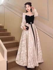イヴニングドレス ロングドレス パーティードレス パール 刺繡 サイズM