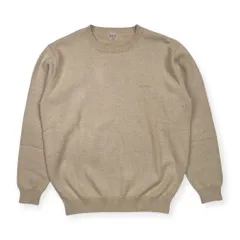 【新品】papasパパス 90sフロントロゴ入りコットンクルーネックニット白 qg0213-01_1.jpg