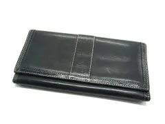 ■美品■ COACH コーチ レザー 二つ折り 長財布 ウォレット 札入れ 小銭入れ メンズ レディース ブラック系 DH3946