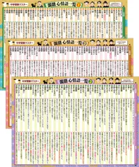 【在庫処分】中学受験マスター国語 心情語まとめ お風呂ポスター 3枚セット お風呂の学校 日本製 学習 知育 B3サイズ 防水