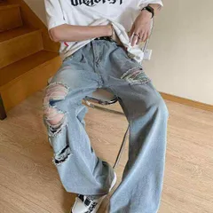 メンズ ファッション 服 男性用 オシャレ シンプル 大人 かっこいい 大きいサイズ ストリート 紳士服 夏 薄手 ジーンズ ゆったり スリム フレア ストレート ズボン