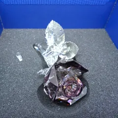 スワロフスキー 置物３点　ローズ　スター　オーナメント　シマー　薔薇　　ガラス鐘 SWAROVSKI スワロフスキー クリスタル ガラス鐘 ディスプレイ S