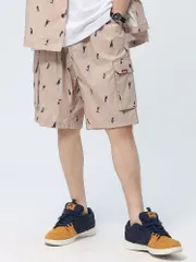 コールマン ショートパンツ カーゴ 総柄プリント Coleman アウトドア 短パン ベージュ