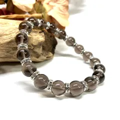 スモーキークォーツ パワーストーン ブレスレット 8mm  天然石 （シルバー）メンズ・レディース　男性・女性　数珠ブレス　開運 [21]