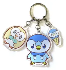 【中古】雑貨 ポッチャマ＆モクロー ポケピース 3連アクリルキーホルダー 「ポケットモンスター」