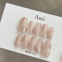 淡色ネイルチップ＊くすみピンク ホワイト オーロラ箔 埋め込み もやもやニュアンス シャンパンゴールド 単色