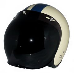 新品！ ZK-300 スモールジェット 内装着脱式で外して洗える【アイボリー/ネイビー】+ダークスモークバブル（劣化防止UVカット＆ハードコート加工済） SG公認 PSC認可 全排気量対応 盗難防止金属ホルダー フリーサイズ(57～60㎝)