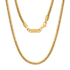 【在庫処分】フォックステイル ネックレス チェーン メンズ 幅3mm [VEXXS] K18金メッキ ターラントチェーン 男女兼用 45~65cm