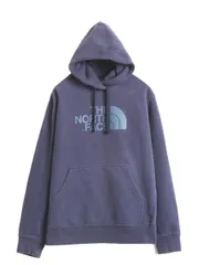 【お得なクーポン配布中!】 ノースフェイス プリント スウェット フード パーカー メンズ M 古着 The North Face アウトドア トレーナー プルオーバー 裏起毛 ネイビー