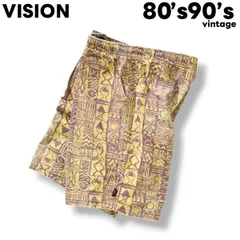 【好デザイン】 80s90sヴィンテージ VISION ヴィジョン 総柄 イージー サーフショーツ L メンズ