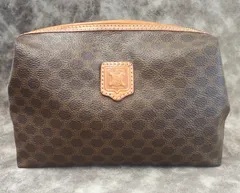 美品 CELINE セリーヌ ポーチ マカダム柄 ブラウンセリーヌ マカダムポーチ ユニセックス