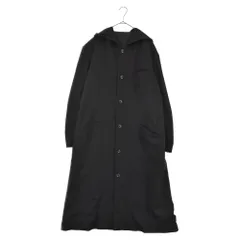 Yohji Yamamoto POUR HOMME (ヨウジヤマモト プールオム) 18AW ウールギャバジン 抜染 フードロングジャケット ブラック HV-J35-126ジャケットのサムネイル
