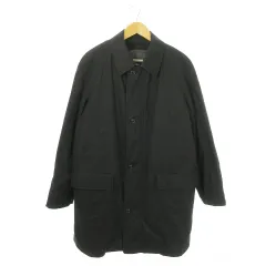 バーバリー ロンドン BURBERRY LONDON コート ステンカラー 中綿 ジップアップ ダウンライナー付き ノバチェック 防寒 L 黒 ブラック /AO5 ■GY12