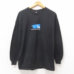 M/古着 ヘインズ 長袖 ビンテージ Tシャツ メンズ 00s Rowing コットン クルーネック 黒 ブラック 25may21 中古