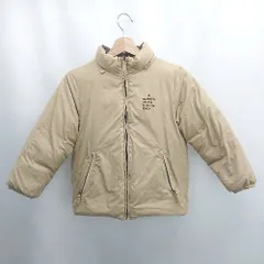 ◇ ⊇ BeBe 配色 長袖 ダウンジャケット サイズ130 ダークブラウン ベージュ系 レディース メンズ E  【1506230029341】