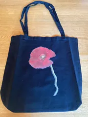 トートバッグ エコバッグ サブバッグ 花柄バッグ ポピー 柄 ラウンドボトムバッグ  折り畳みバッグ