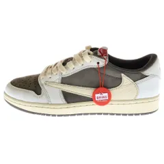 NIKE (ナイキ) ナイキ × トラヴィススコット AIR JORDAN 1 エアジョーダン1 リバースモカ ローカットスニーカー ブラウン US8.5/26.5cm DM7866-162