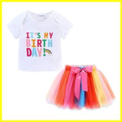 【大特価】キッズ スカート 女の子 ベビー チュール 1歳 Ｔシャツ 2歳 3歳 服 4歳 5歳 誕生日 6歳 子供 プレゼント 100日祝い [LittleSpring] 記念撮影