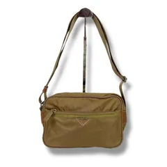 プラダ PRADA クロスボディバッグ　トライアングルロゴ　三角ロゴプレート　ショルダーバッグ　カーキ　ベージュ　テスートナイロン