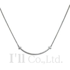 Tiffany&Co.　ティファニー　Tスマイル　ネックレス　スモール　750WG　ブランドジュエリー　アクセサリー　ペンダント　ペンダント　Tモチーフ　Tコレクション　Au750　ホワイトゴールド　K18WG　18金【74599】
