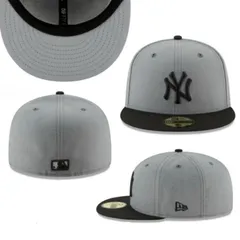 ニューエラ NEWERA キャップ 59FIFTY 5950 ヤンキース ブラック×チャコール フラットバイザー しっかりめ メジャーリーグ 大谷翔平 フラットバイザー メンズ レディース ユニセックス NEWERA 59FIFTY 新品 正規品 未使用品