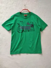 PUMA プーマ 希少 ロゴTシャツ グリーン　緑 M