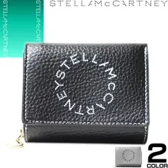 ステラマッカートニー Stella McCartney 財布 三つ折り財布 ミニ財布 レディース ロゴ ブランド 使いやすい コンパクト かわいい 小さい 黒 ブラック グレー LOGO GRAINY TRIFOLD WALLET 7P0048 WP0057