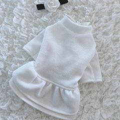 まっ白ワンピース❁﻿重ね着用 Sサイズ  犬服