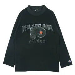 Champion チャンピオン vintage USA製 80s トリコタグ後期 プリント カットソー 長袖 Tシャツ ダークグレー系 M【中古】