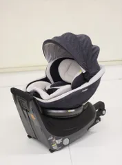 クルムーヴスマート EG ISOFIX JK-600 ネイビー すーすーファン付チャイルドシート 一歩進んだベッド型 ISOFIX固定 新生児OK クリーニング済み B218001