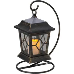 タカショー ゆらぎソーラー キャンドルランタンライト ルシア アンティークブラック 【LGS-111】屋外 LED 自動点灯 ソーラー 0
