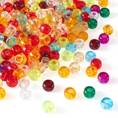 新品 Beadthoven 約1800個 透明 アクリル 大穴ビーズ バレルビーズ 混合色 ヨーロピアンビーズ ポニービーズ カラフル 可愛い アクセサリーパーツ ジュエリー用 DIY ハンドメイド チャーム ブレスレット 手芸材料 手作り素材 クラフト用品