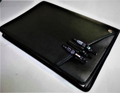A4サイズ【Cover pocke付きノートカバー】２冊用■合皮■ブラック■