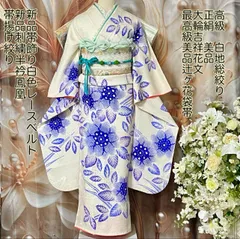 31 振袖フルセット 正絹 白 ホワイト 銀彩 駒刺繍 暈し染め 小柄さん 古典 特選品 総刺繍振袖 白黒 f-244 尾峨佐染繍 桜柄 絹100％ 新品 未