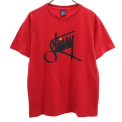 STUSSY ステューシー 90s オールド 紺タグ 半袖 Tシャツ M レッド メンズ 古着