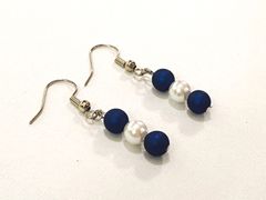 【年末SALE】ネイビーパールピアス　#E64
