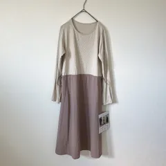 新品未使用 タグ付き 西松屋 ニシマツヤ M L アイボリー  ブラウン ワンピース ママコーデ　マタニティ