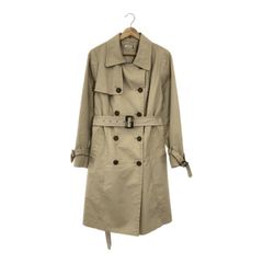 【訳アリ】eur3 エウルキューブ アウター トレンチコート ベルト 長袖 カジュアル シンプル 大きめサイズ レディース ベージュ 13
