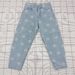 ◇ Θ MASSNOUN マスノウン イラスト デニム パンツ サイズS サックスブルー系 メンズ E  【1509100070757】