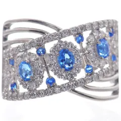 指輪 レディース リング アウイナイト プラチナ ダイヤモンド Pt950 幅広 刻印入り 鑑別書付き 日本製【アクセサリーマート/メルカリShops店】