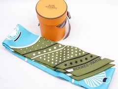 5 新品同様品 エルメス HERMES ■ ツイリー スカーフ Les Flacons Bandana 香水瓶 063157S シルク100％ レディース □7G