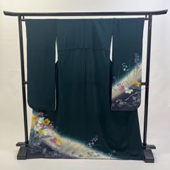 中振袖 振袖 正絹 中古品 緑 緑色 3S874 HACX742000