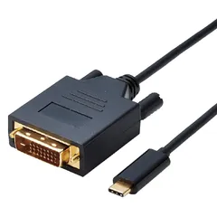 エレコム 変換ケーブル USB-C DVI 2.0m ブラック CAC-CDVI20BK 0