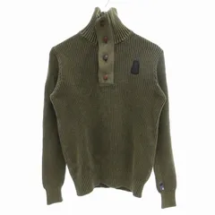 ジースターロウ G-Star RAW タグ付き Johann 1/2 zip ジップニットジャージ セーター 長袖 ネック ロゴ 刺繍 ワンポイント S カーキ /GV 1125のサムネイル