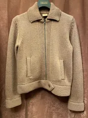 UNITED ARROWS WORK FOR HOLIDAY フルジップウールニットライダースジャケット ブラウン